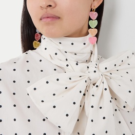 Jelly Heart Stacked Drop Earrings