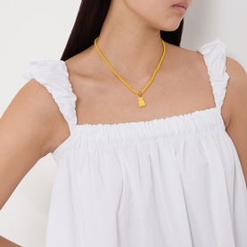 Beaded Nostalgia Bear Necklace