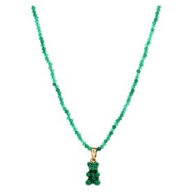 Beaded Nostalgia Bear Necklace