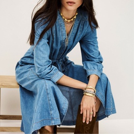 Lia Belted Denim Dress