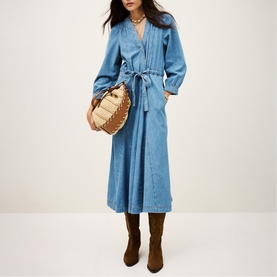 Lia Belted Denim Dress