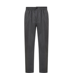 Elasticated Straight-Leg Trousers