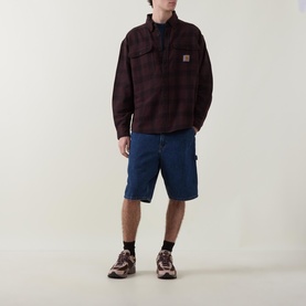 Edmand Logo Check Print Overshirt