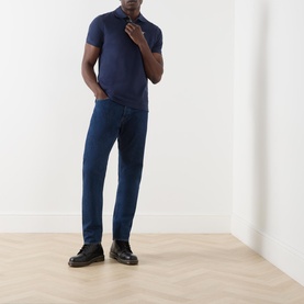 Tartan Collar Logo Polo Shirt