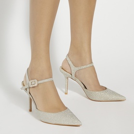 Channel Buckle-Detail Heeled Courts