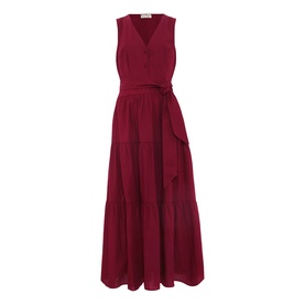 Clarissa Button Front Tiered Dress