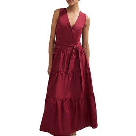 Clarissa Button Front Tiered Dress