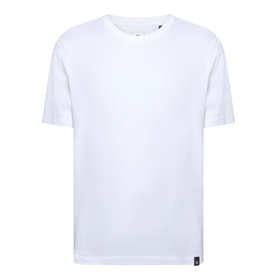 Boggi Milano white crew neck cotton T-shirt with short sleeves, flat lay product shot showing clean minimal design