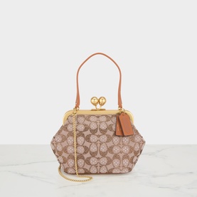 Crystal Jacquard Top Handle Bag