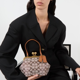 Crystal Jacquard Top Handle Bag