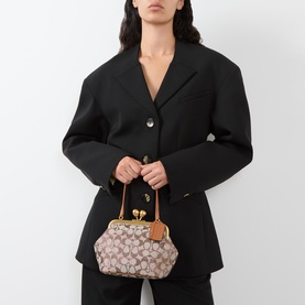 Crystal Jacquard Top Handle Bag