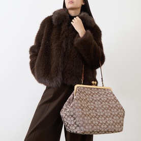 Crystal Jacquard Large Top Handle Bag