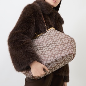 Crystal Jacquard Large Top Handle Bag