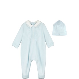 Malcolm Embroidered Babygrow & Hat Two-Piece Set
