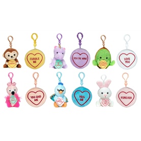 Swizzels Love Hearts Plush Bag Clip 10cm