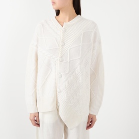 Audrina Asymmetric Cable Knit Cardigan