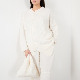 Audrina Asymmetric Cable Knit Cardigan