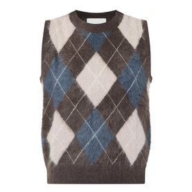 Yasmin Argyle Cashmere Sweater Vest