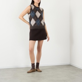 Yasmin Argyle Cashmere Sweater Vest