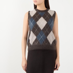 Yasmin Argyle Cashmere Sweater Vest
