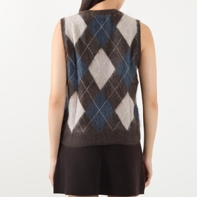 Yasmin Argyle Cashmere Sweater Vest