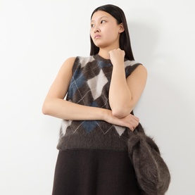Yasmin Argyle Cashmere Sweater Vest
