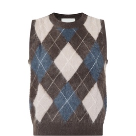 Yasmin Argyle Cashmere Sweater Vest