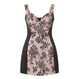 Sculpted Lace Shadow Mini Dress
