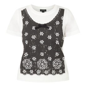 Trompe L'Oeil Eyelet T-Shirt
