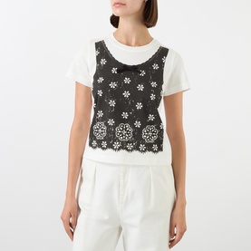 Trompe L'Oeil Eyelet T-Shirt