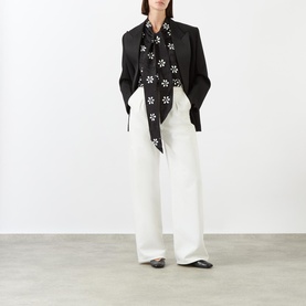 Trompe L'Oeil Eyelet Bow Blouse