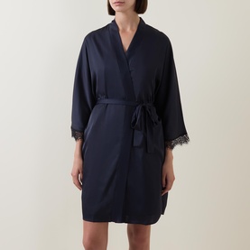 Satin Secrets Lace-Trim Robe
