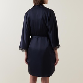 Satin Secrets Lace-Trim Robe