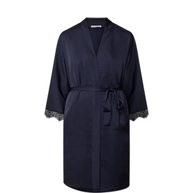 Satin Secrets Lace-Trim Robe