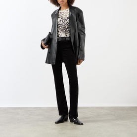 Stevie High-Rise Velvet Straight Leg Jeans