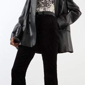 Stevie High-Rise Velvet Straight Leg Jeans