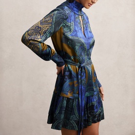 Kaisley Paisley Belted Mini Dress