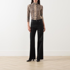 Anessa High-Rise Coated Wide Leg Jeans