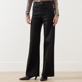 Anessa High-Rise Coated Wide Leg Jeans