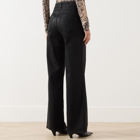 Anessa High-Rise Coated Wide Leg Jeans
