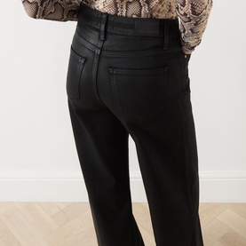 Anessa High-Rise Coated Wide Leg Jeans