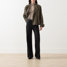 Anessa High-Rise Coated Wide Leg Jeans