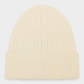 Logo Ribbed Knit Beanie Hat