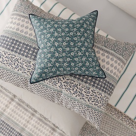 Folk Ditsy Cushion Blue/Teal