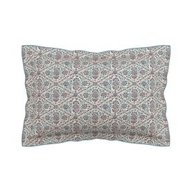 Indian Lattice Duvet Set Red/Teal