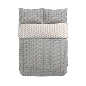 Indian Lattice Duvet Set Red/Teal