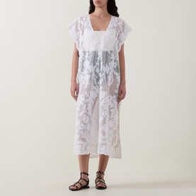 Bow Embroidered Beach Poncho