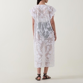 Bow Embroidered Beach Poncho