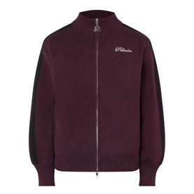 Stripe Jacquard Zip-Through Sweater