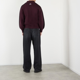 Stripe Jacquard Zip-Through Sweater